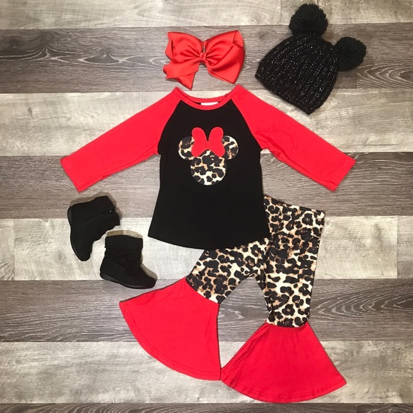 Other - Minnie Mouse and leopard bell outfit